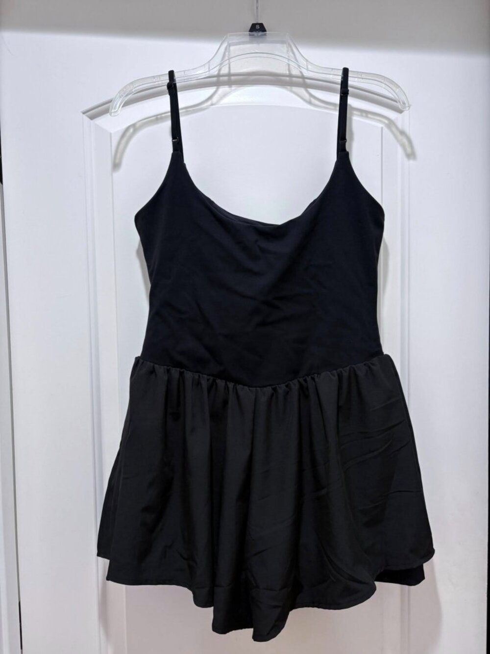 Black Flowy Spaghetti Strap Mini Dress